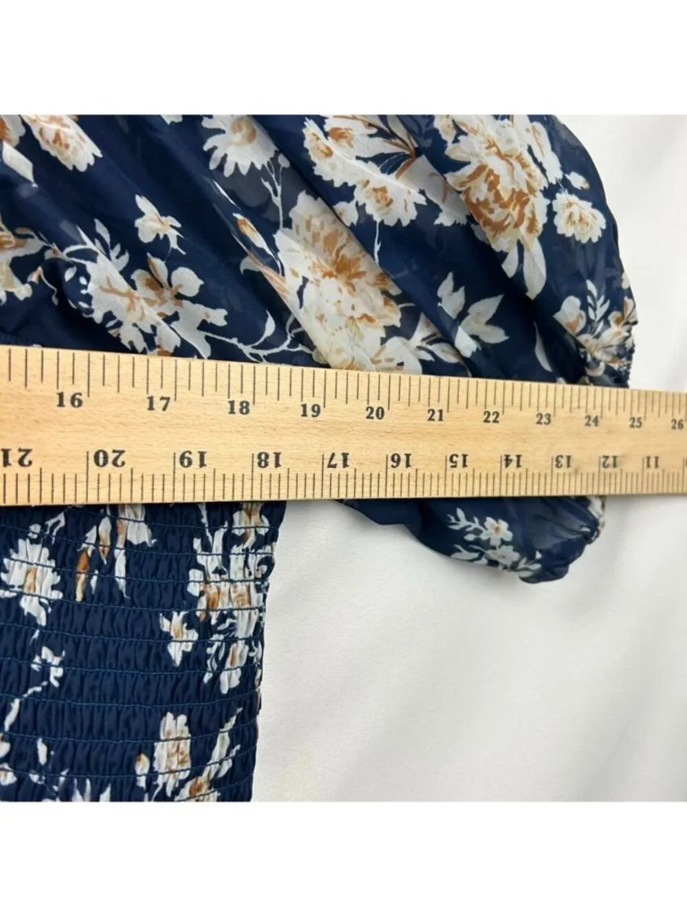 Abercrombie & Fitch Dress Women's XLT Navy Blue Floral Puff Sleeve Maxi NWT